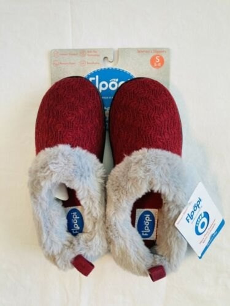 Floopi Womens Indoor Outdoor Lined Clog Slippers Memory Foam Small 5-6 Knit NEW